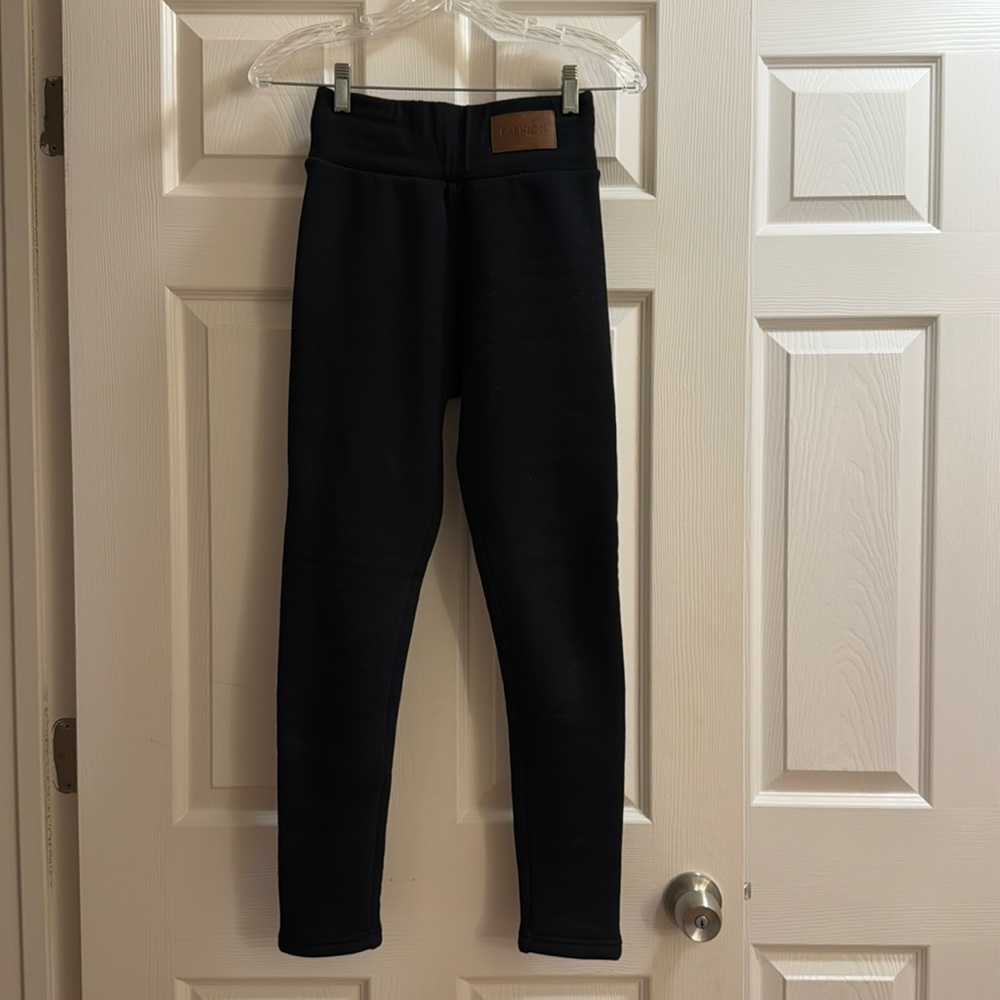 Fashion Black Sherpa Leggings S